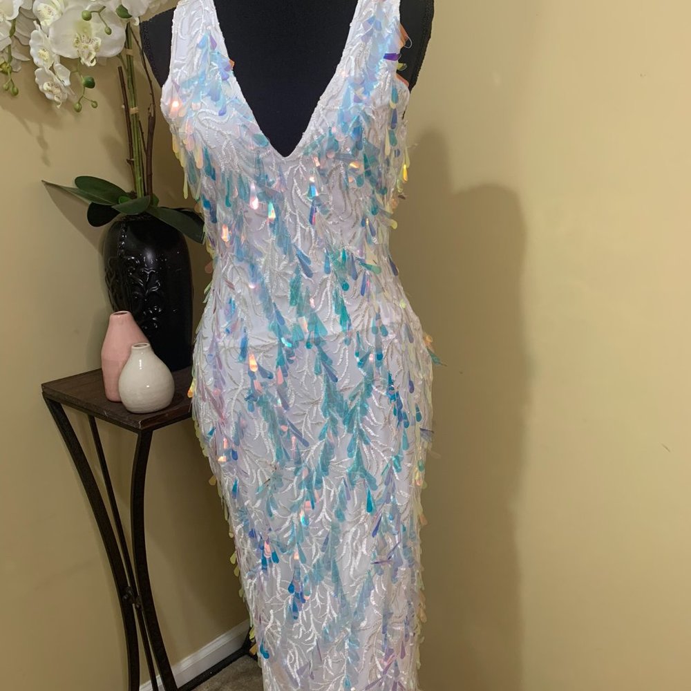 White Midi Sequin Dress